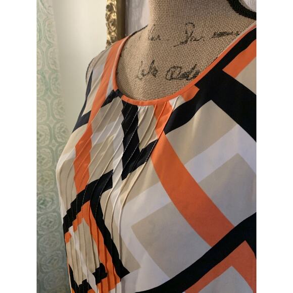 Ann Taylor Petite Sleeveless Tank Top Blouse Shirt Sz S PS Petite NWOT geometric - Picture 3 of 5